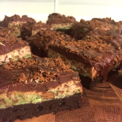 Thin Mint Brownie Bars