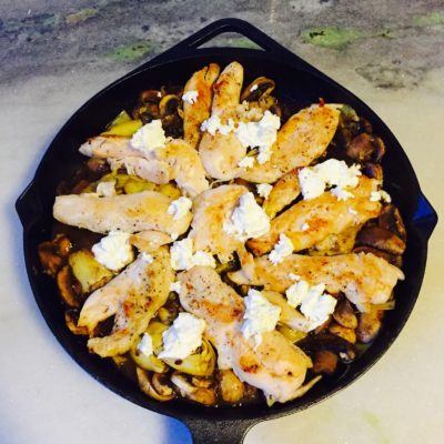 My First Cast Iron Skillet Dish – Balsamic Mushroom Chicken