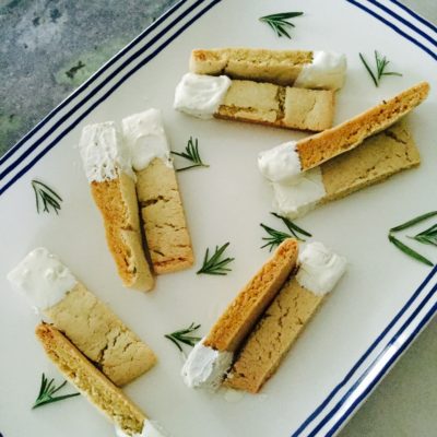 Eggless Lemon Rosemary Biscotti