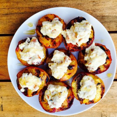 Grilled Peaches with Honey Ricotta Filling