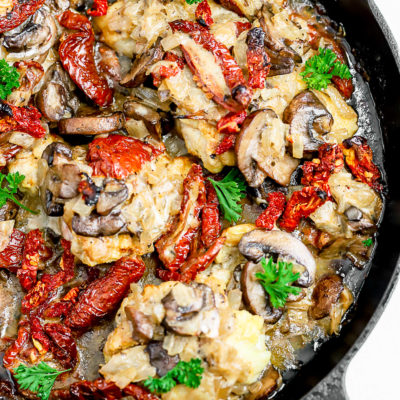 Sun-Dried Tomato and Mushroom Chicken Thigh Skillet