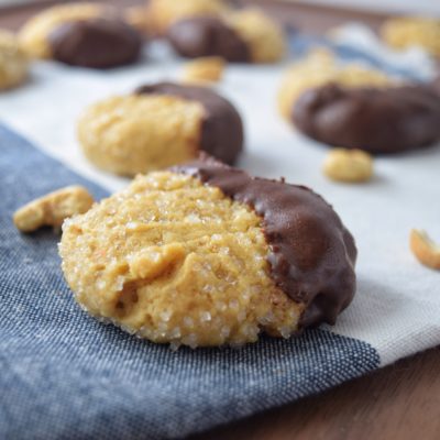 Chocolate Dipped Cashew Cookies