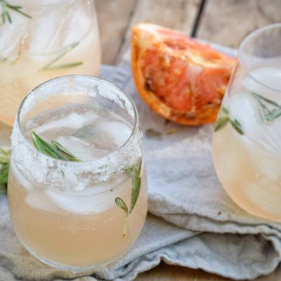 Broiled Grapefruit and Rosemary Margaritas