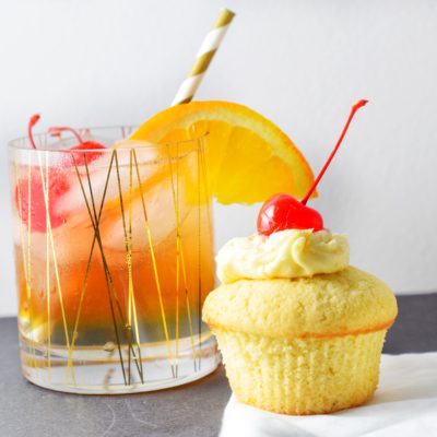 Amaretto Cupcakes with Orange Amaretto Frosting