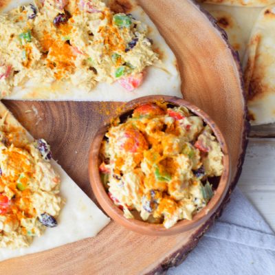 Curry Tuna Salad on Naan