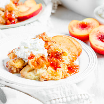 Overnight Peaches and Cream French Toast Casserole