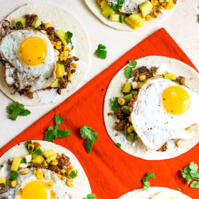 Mexican Pork Sausage Breakfast Tacos