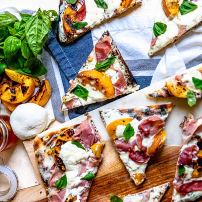 Grilled Peach and Prosciutto Flatbread