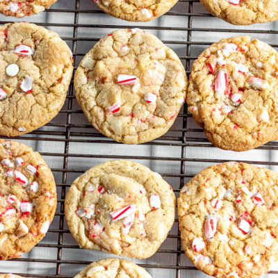 White Chocolate Macadamia Nut Candy Cane Cookies