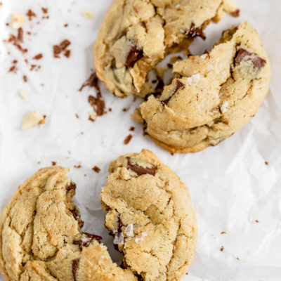 Salted Peanut Butter Chocolate Chunk Cookies