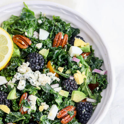 Blackberry Blue Cheese Kale Salad