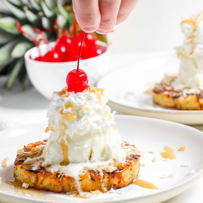 Grilled Pineapple Ice Cream Sundaes