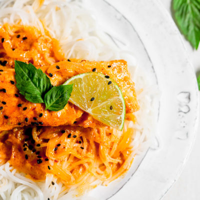 Poached Coconut Red Curry Salmon
