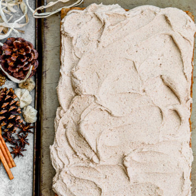 Spiced Apple Sheet Cake with Brown Sugar Cinnamon Buttercream