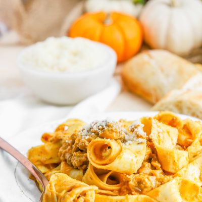 Creamy Pumpkin and Pork Pappardelle