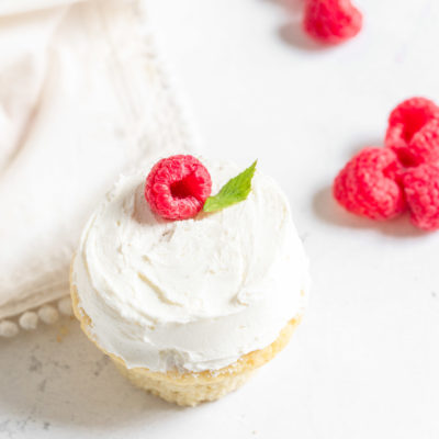 Vanilla Raspberry Stuffed Cupcakes