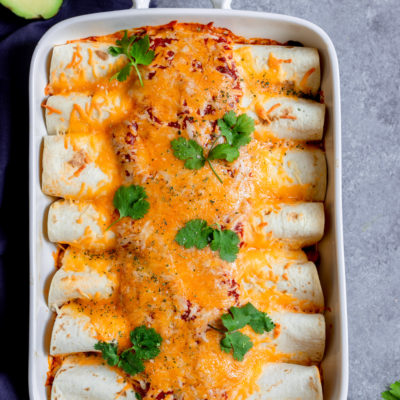 Instant Pot Vegetarian Jackfruit Enchiladas