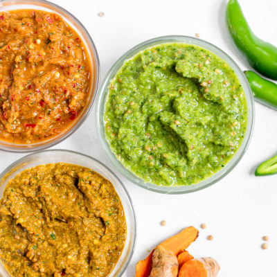 Homemade Thai Curry Paste (Green, Red and Yellow)