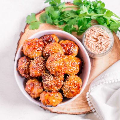 Thai Green Curry Meatballs with Sweet Chili Sauce