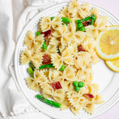 Lemon Asparagus Bowtie Pasta Salad