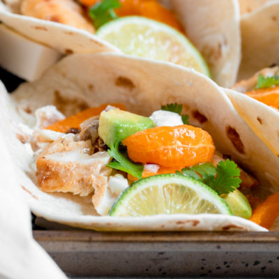 Simple Fish Tacos with Clementine Salsa