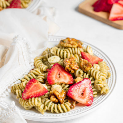 Strawberry Pesto Pasta Salad