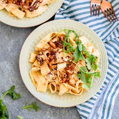 Goat Cheese and Sun Dried Tomato Pappardelle