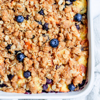Overnight Blueberry Crumble French Toast